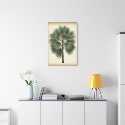 Fan Palm Leaf Tree Illustration Wall Art & Canvas Prints