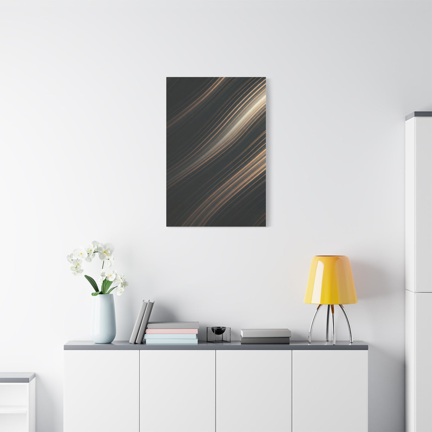 Golden Light Streak Abstract Wall Art & Canvas Prints