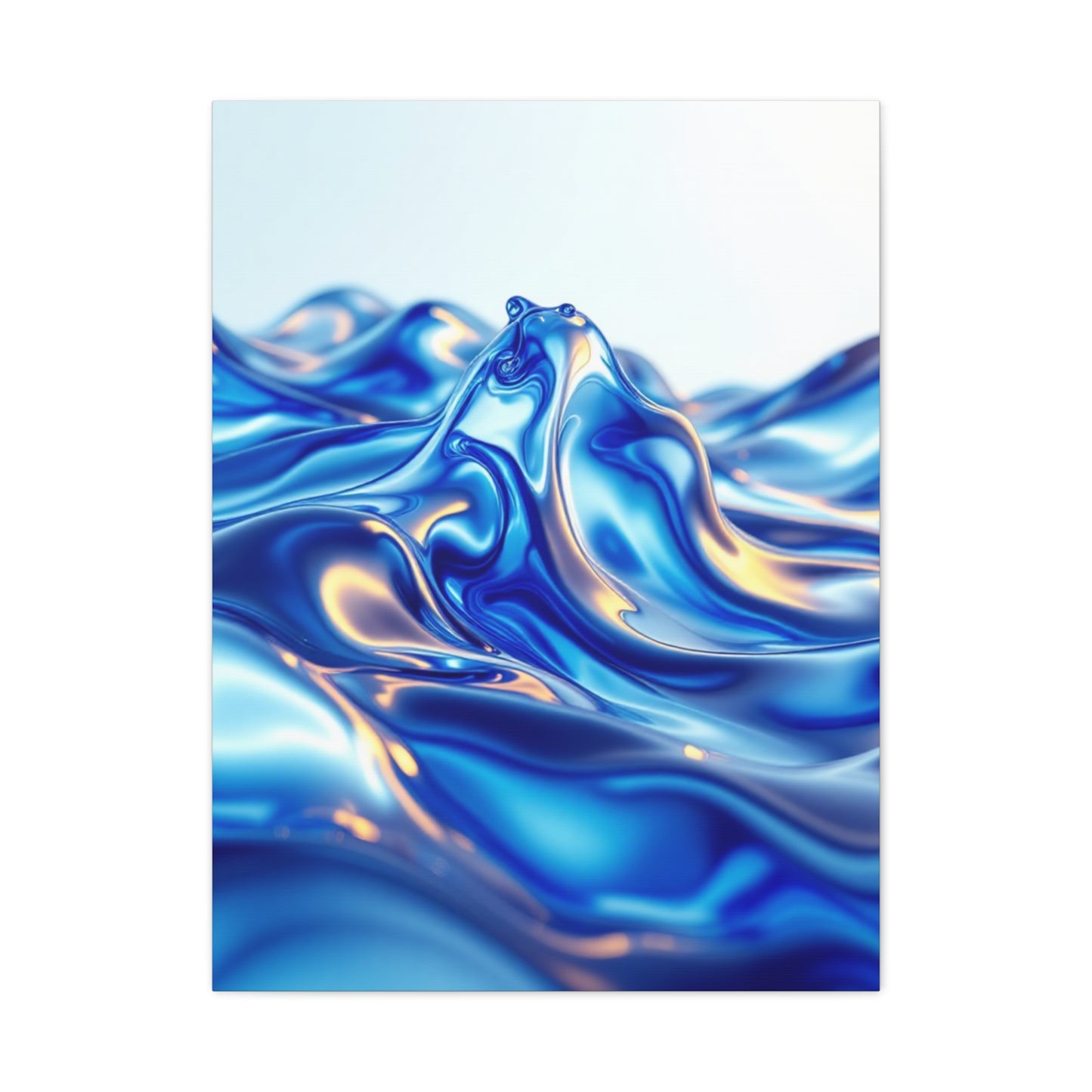 Fluid Blue Silk Waves Wall Art & Canvas Prints