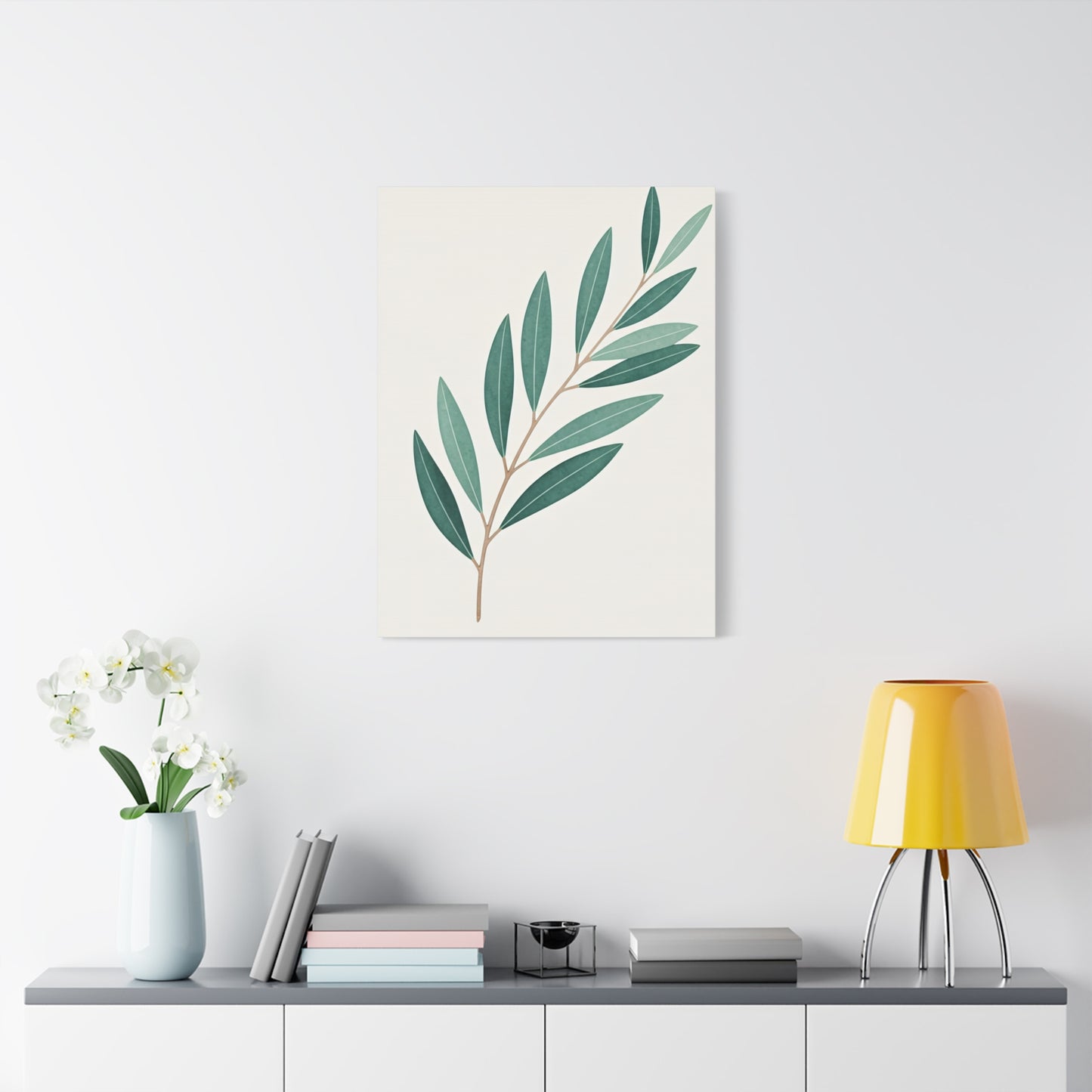 Elegant Olive Branch Illustration Wall Art & Canvas Prints