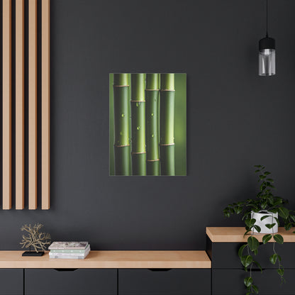 Green Bamboo Stalks Natural Zen Wall Art & Canvas Prints