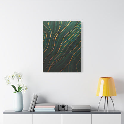 Emerald Gold Flow Abstract Wall Art & Canvas Prints
