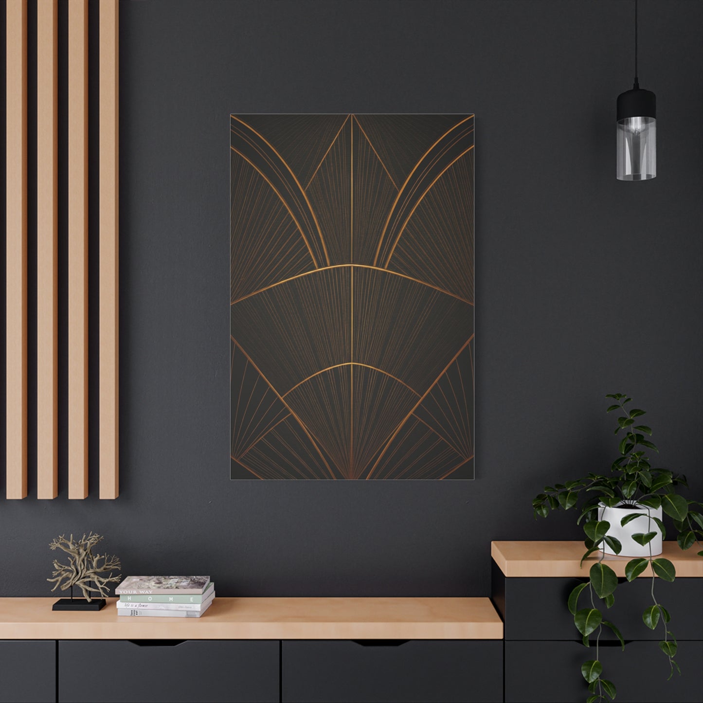 Minimal Gold Fan Geometry Wall Art & Canvas Prints
