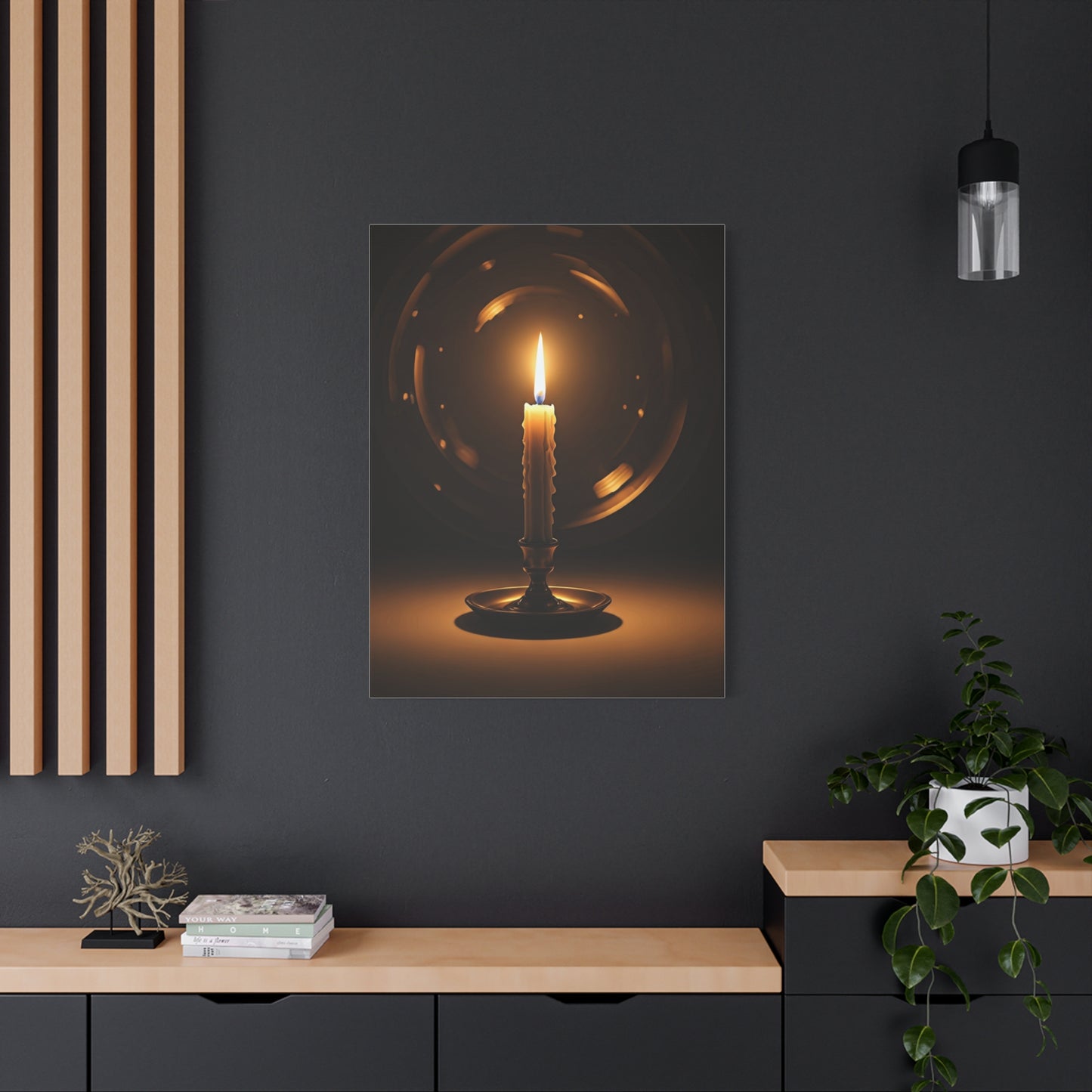Candlelight Serenity Minimal Wall Art & Canvas Prints