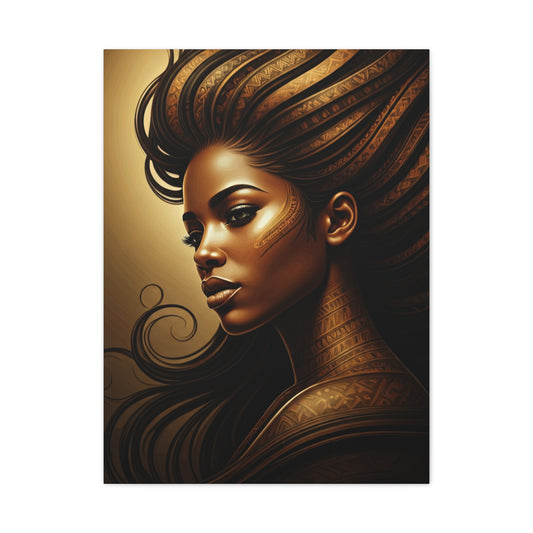 Golden Breeze Goddess Portrait Wall Art & Canvas Prints