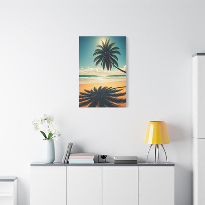 Palm Shadow Serenity Beach Wall Art & Canvas Prints