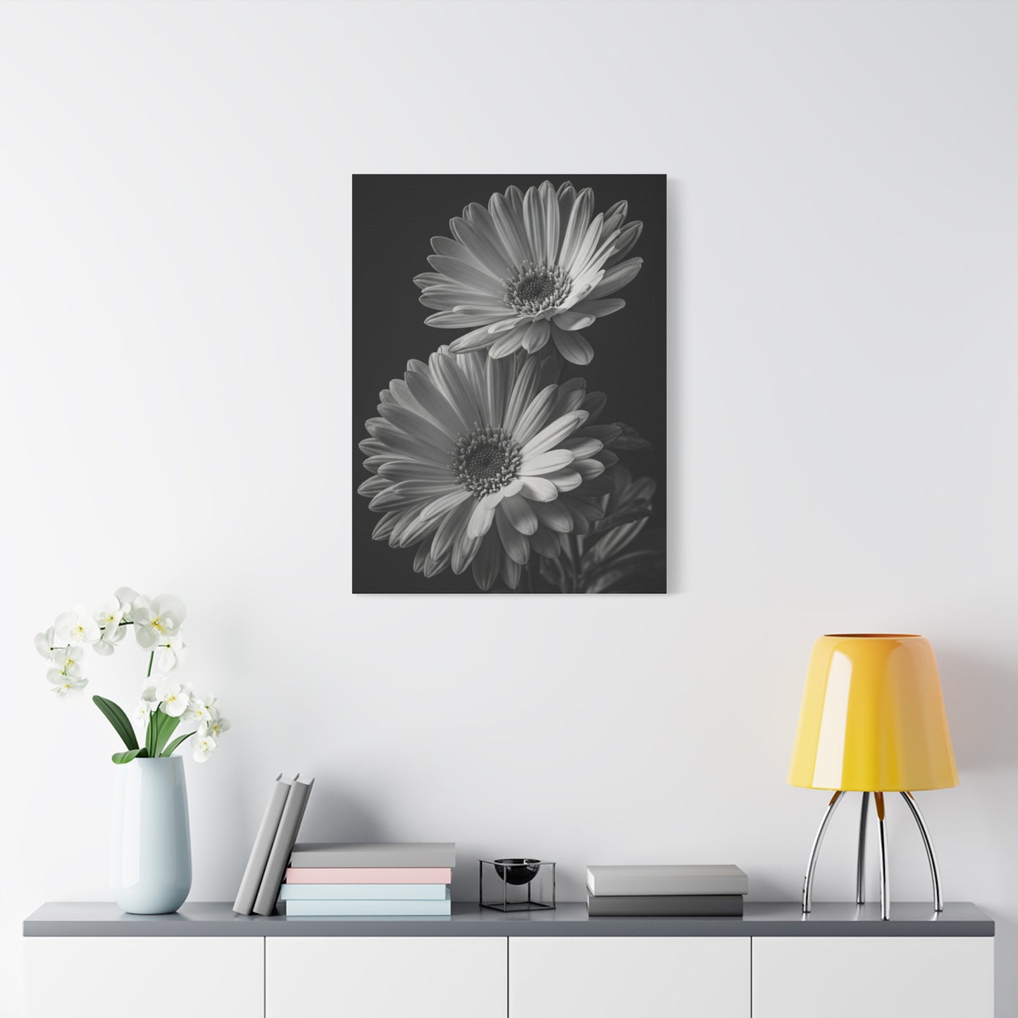 Timeless Gerbera Duo Monochrome Wall Art & Canvas Prints