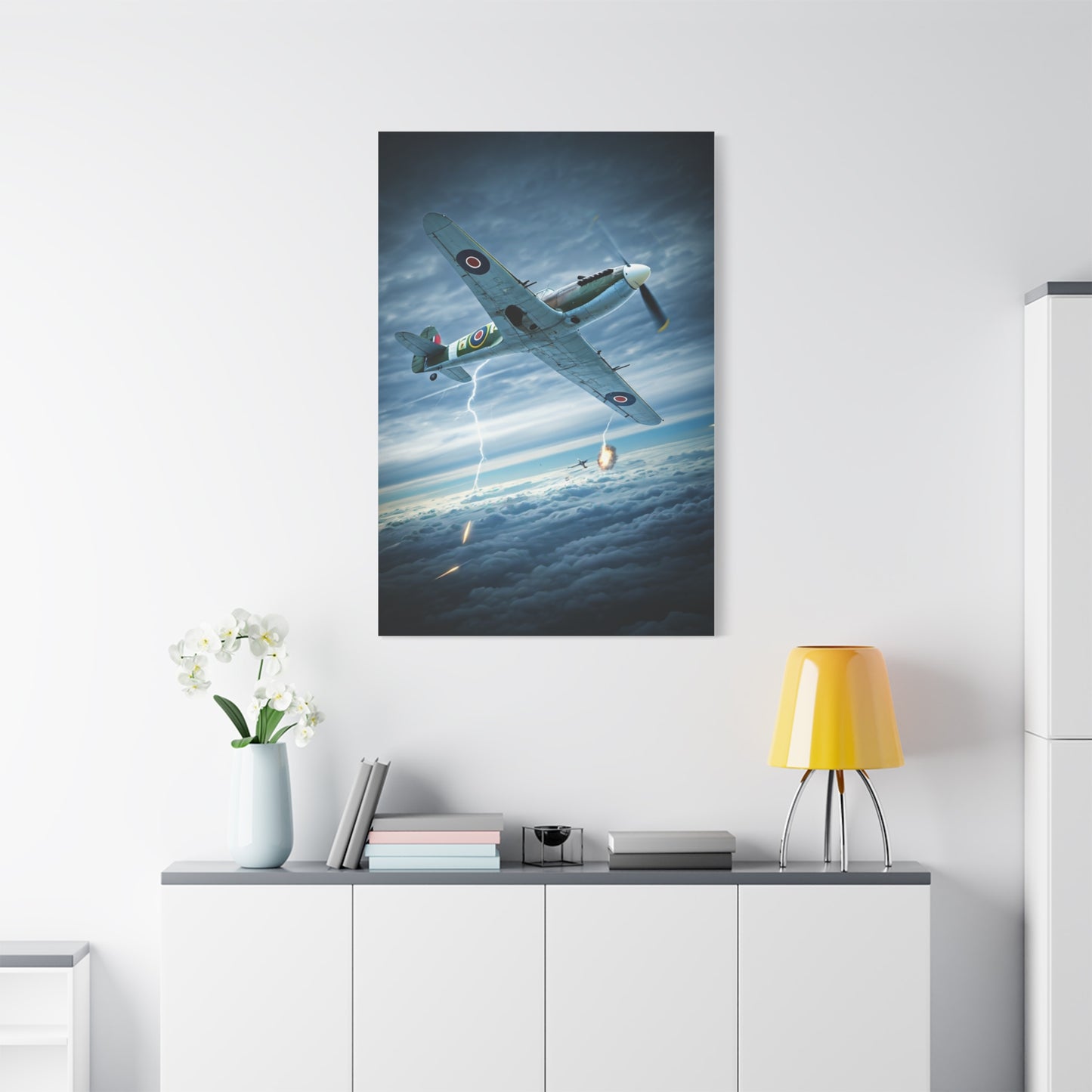 Lightning Strike Dogfight Fighter Wall Art & Canvas Prints