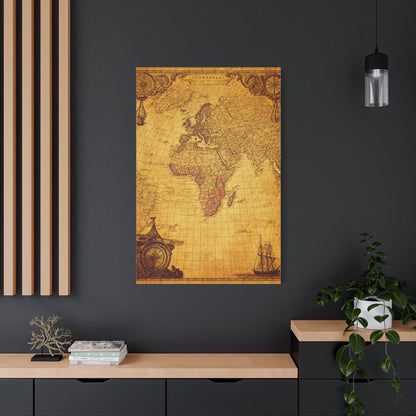 Double Hemisphere Vintage World Map Wall Art & Canvas Prints