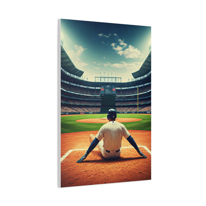 Batter Ready at Home Plate Stadium View Wall Art & Canvas Prints