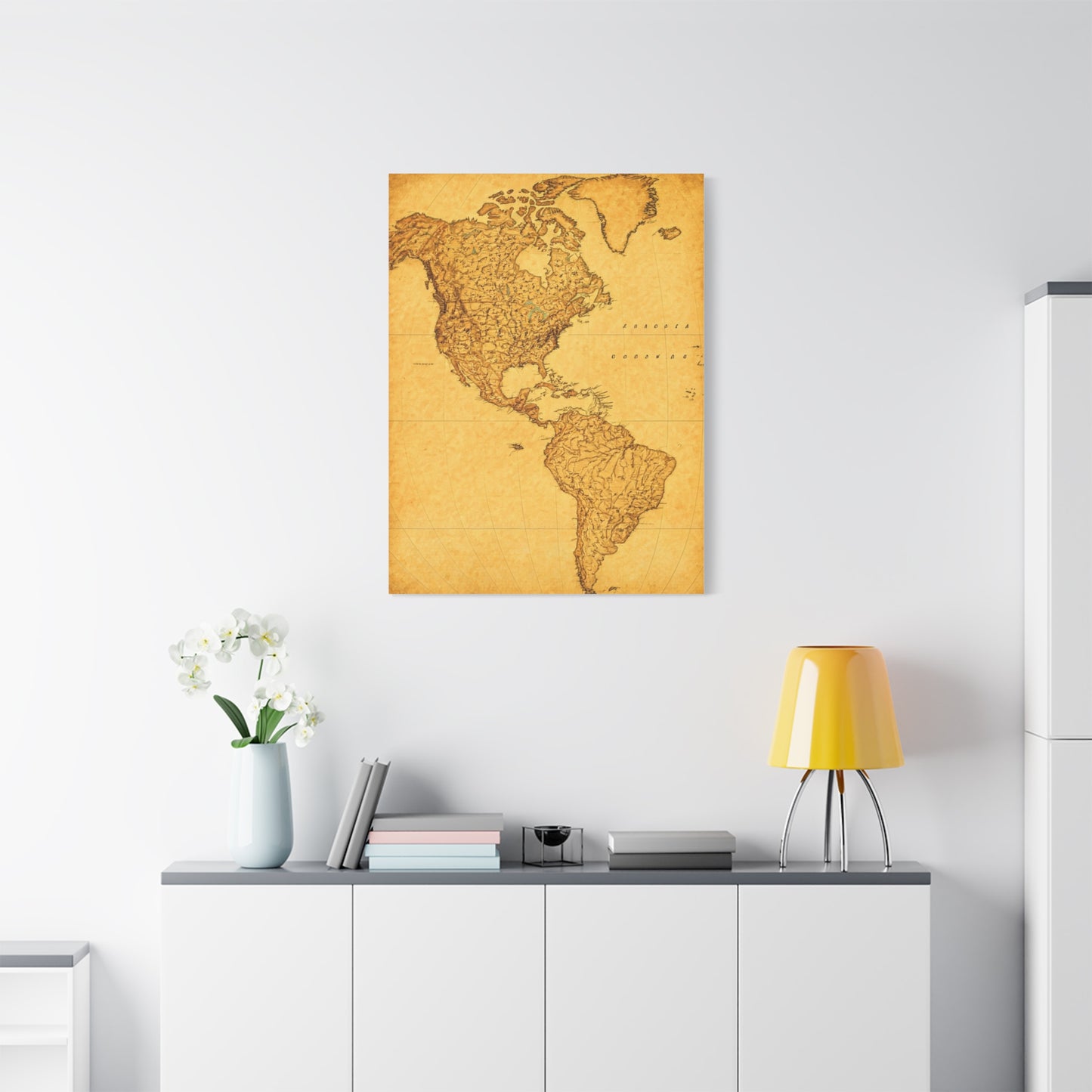 Decorative Double Hemisphere World Map Wall Art & Canvas Prints