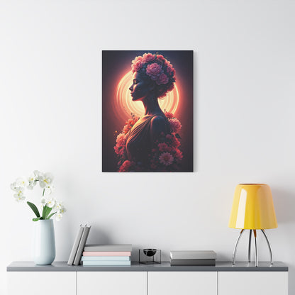 Floral Aura Woman Portrait Wall Art & Canvas Prints