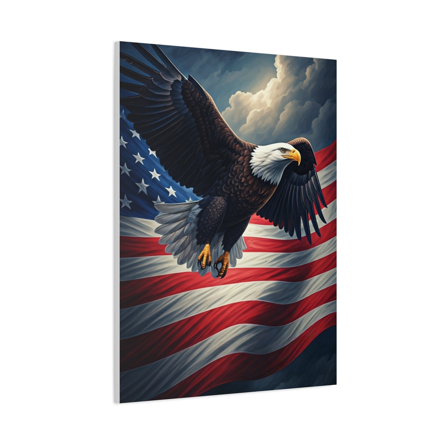 Eagle of Freedom Over the American Flag Wall Art & Canvas Prints