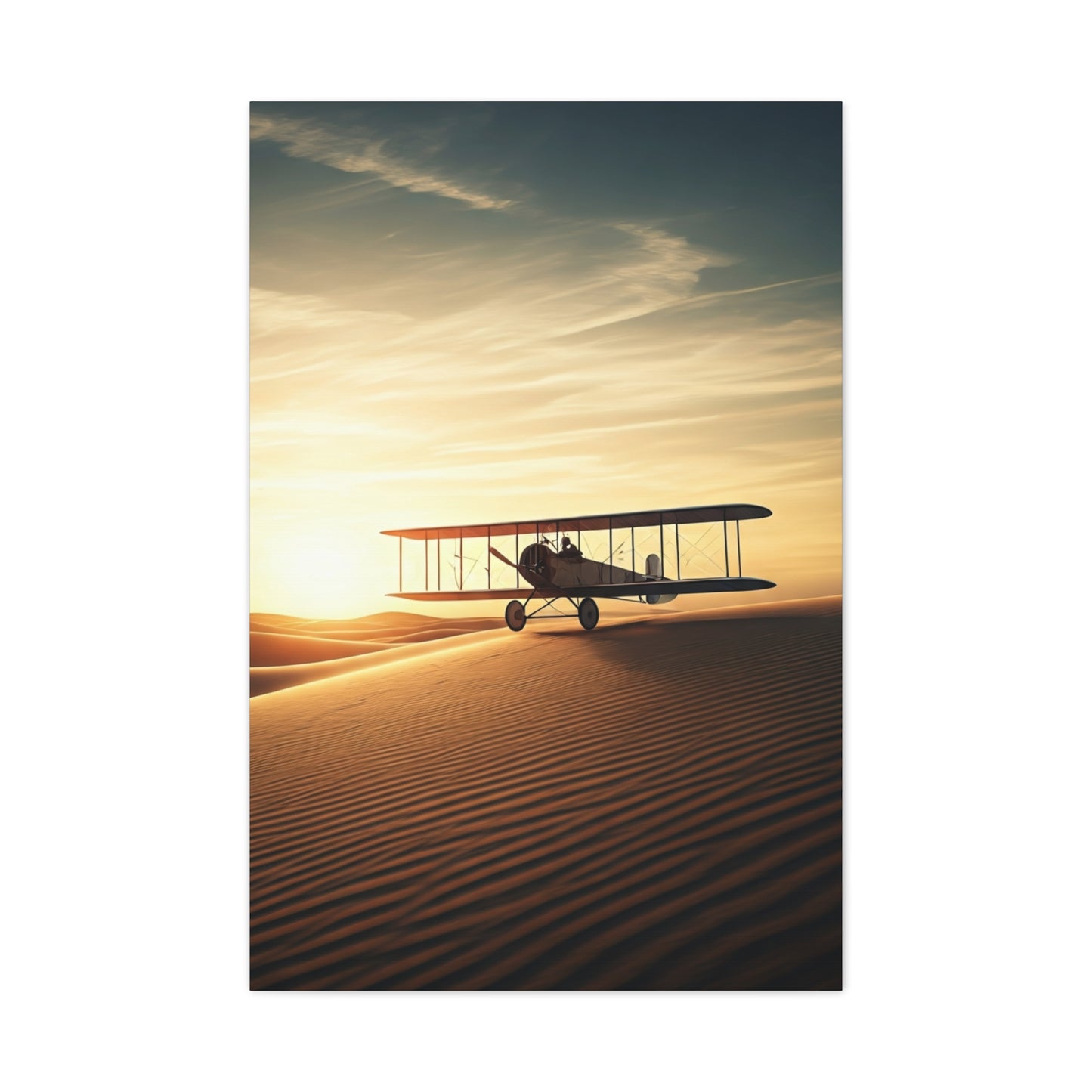 Desert Dawn Biplane Flight Wall Art & Canvas Prints