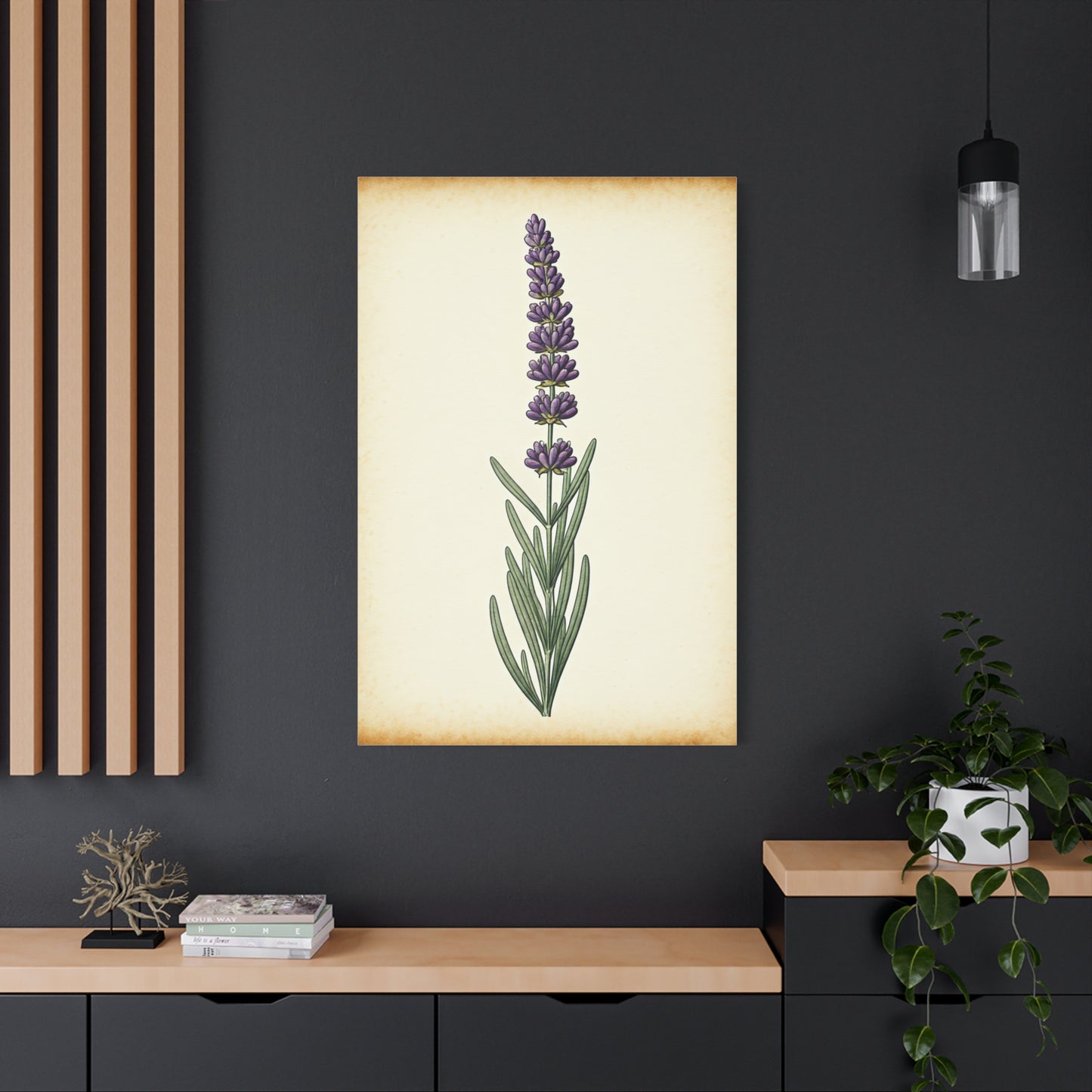 Lavender Stem Illustration Wall Art & Canvas Prints