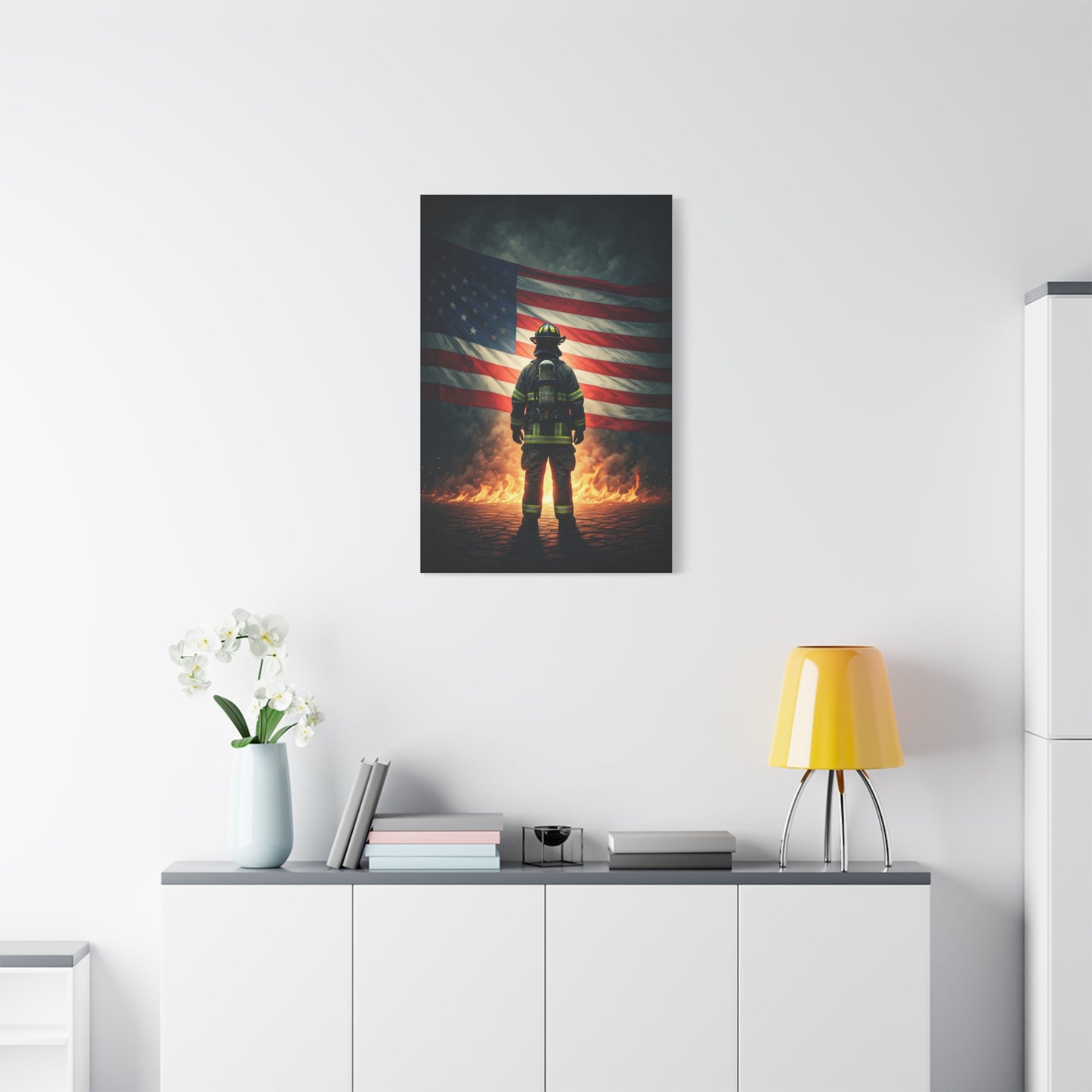 Firelit Patriot Soldier Legacy Wall Art & Canvas Prints