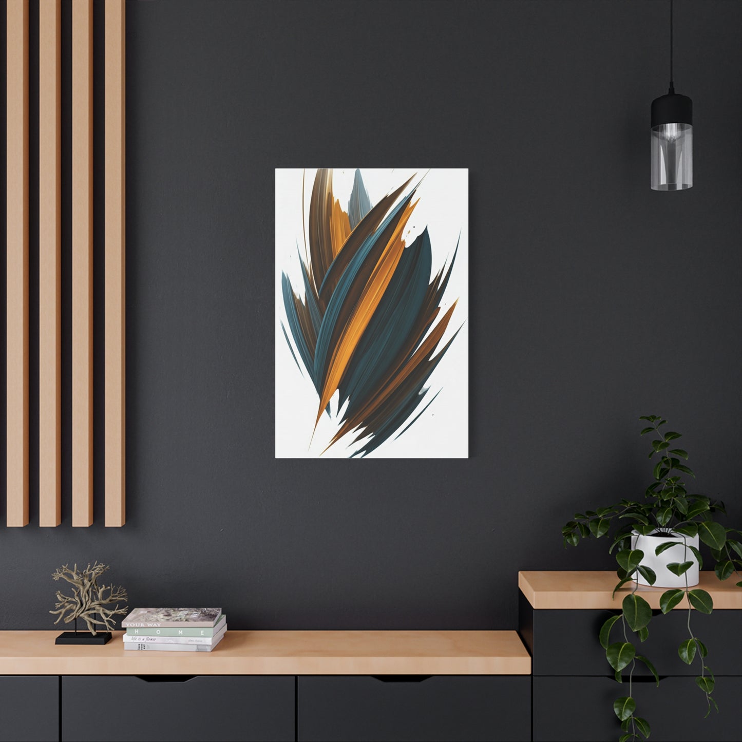 Teal Ember Surge Abstract Wall Art & Canvas Prints