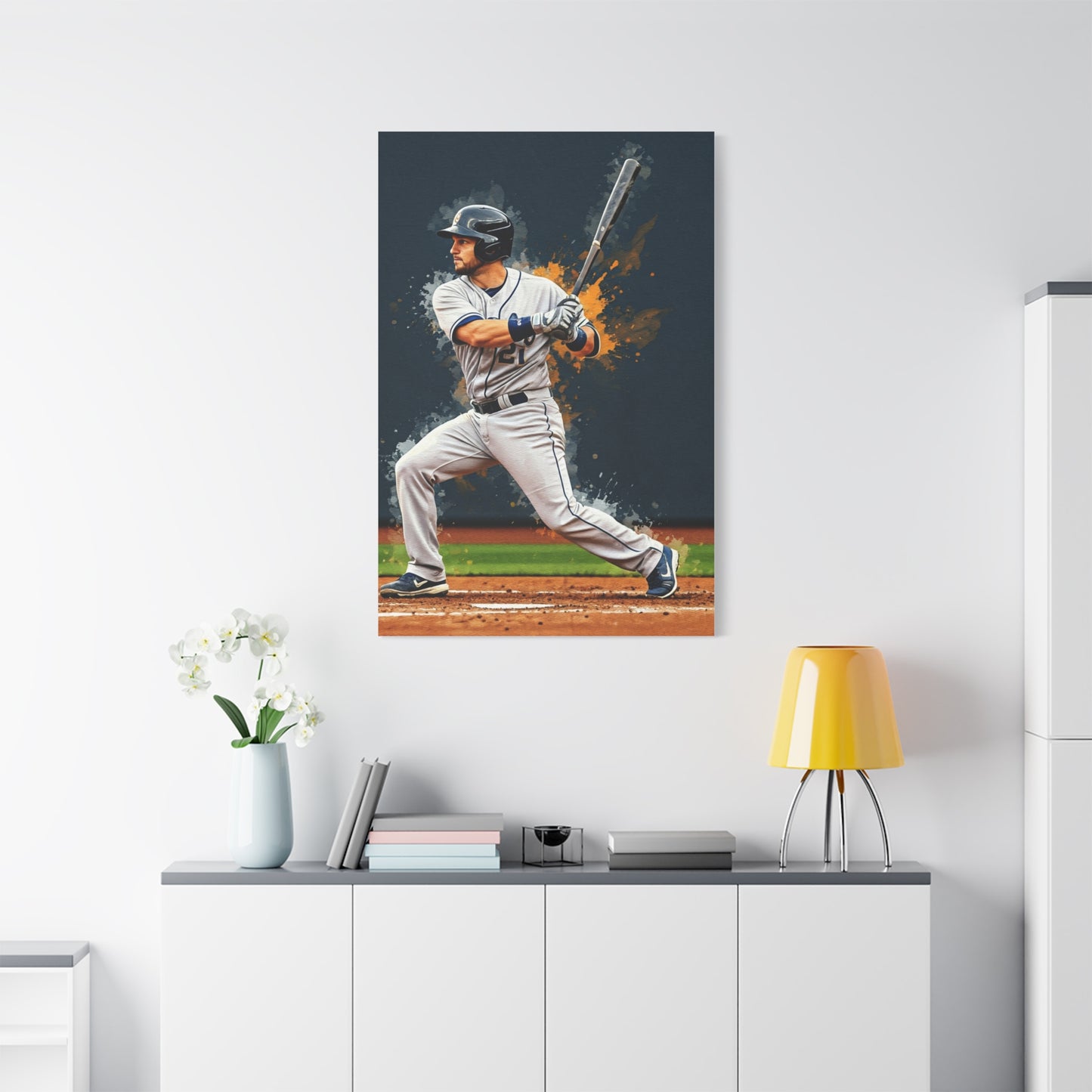 Batter Ready at Home Plate Stadium View Wall Art & Canvas Prints