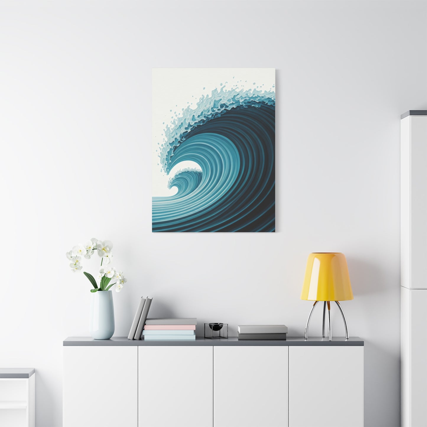 Azure Crest Wave Abstract Wall Art & Canvas Prints
