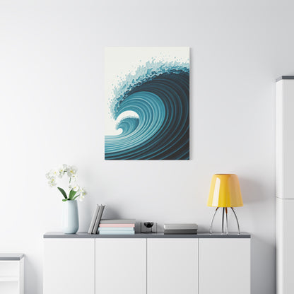 Azure Crest Wave Abstract Wall Art & Canvas Prints