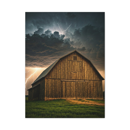 Stormlit Barn in the Open Fields Wall Art & Canvas Prints