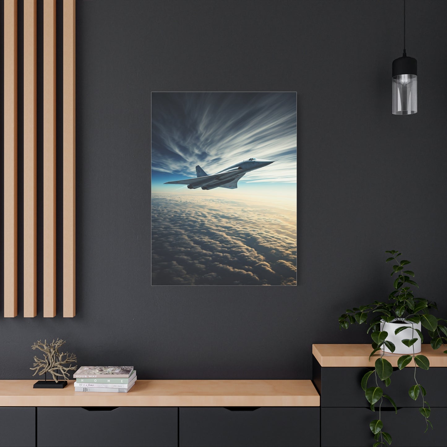 Lone Fighter Over Endless Clouds Wall Art & Canvas Prints