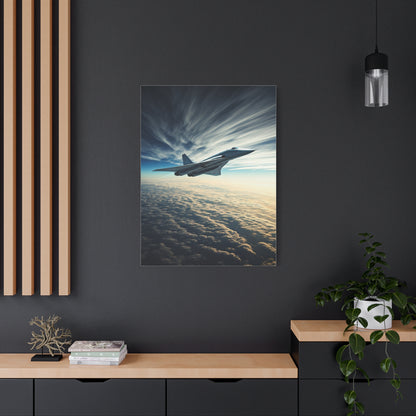 Lone Fighter Over Endless Clouds Wall Art & Canvas Prints