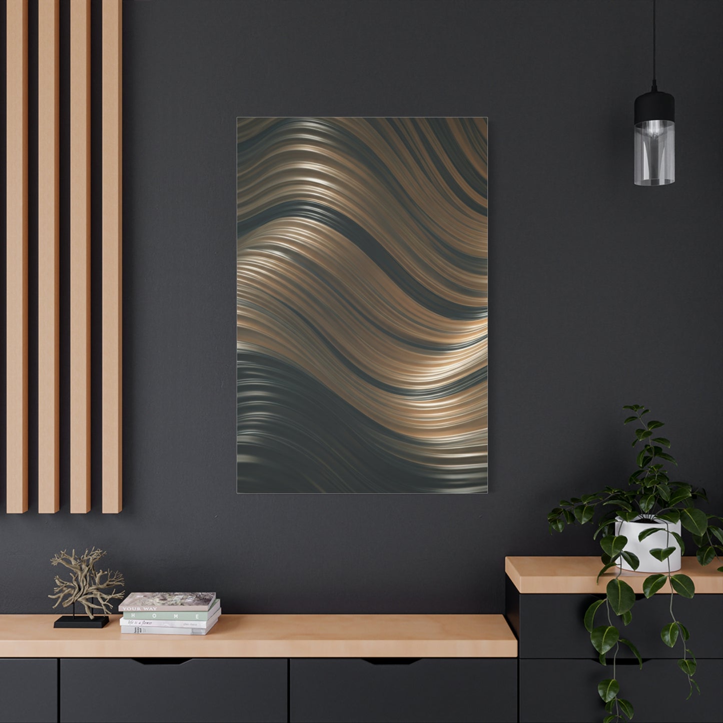 Gilded Waveform Abstract Wall Art & Canvas Prints