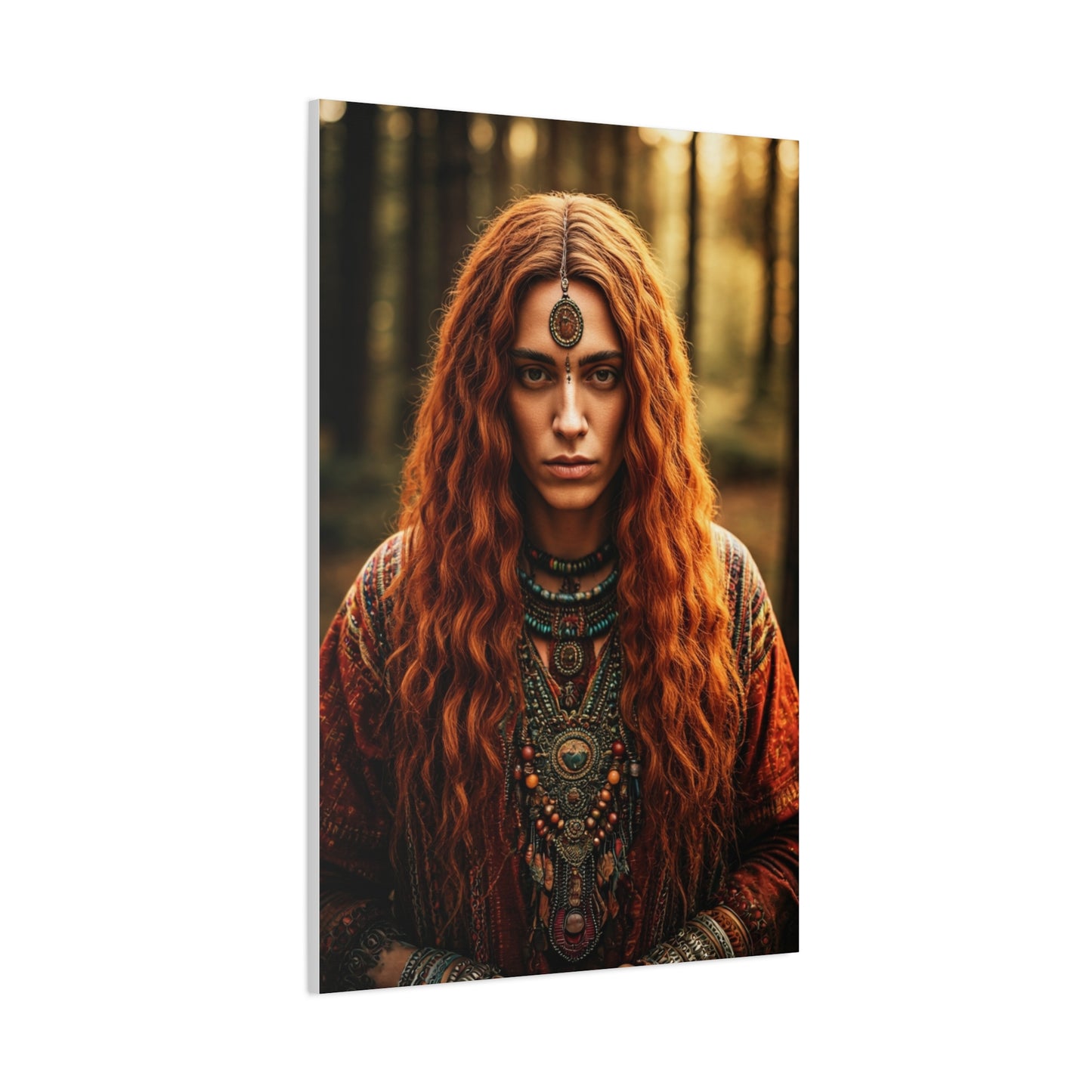 Forest Oracle with Copper Hair – Wall Art & Canvas Prints