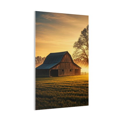Golden Hour Farmstead Barn Wall Art & Canvas Prints