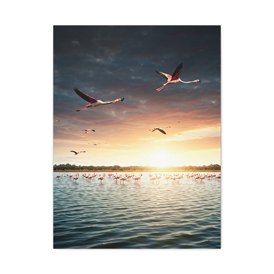 Birds Over Tranquil Ocean Sunrise Wall Art & Canvas Prints
