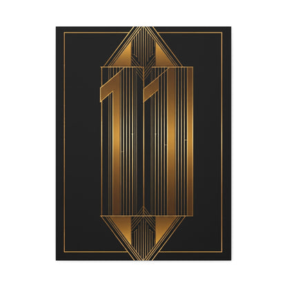 Art Deco Eleven Luxe Number Wall Art & Canvas Prints