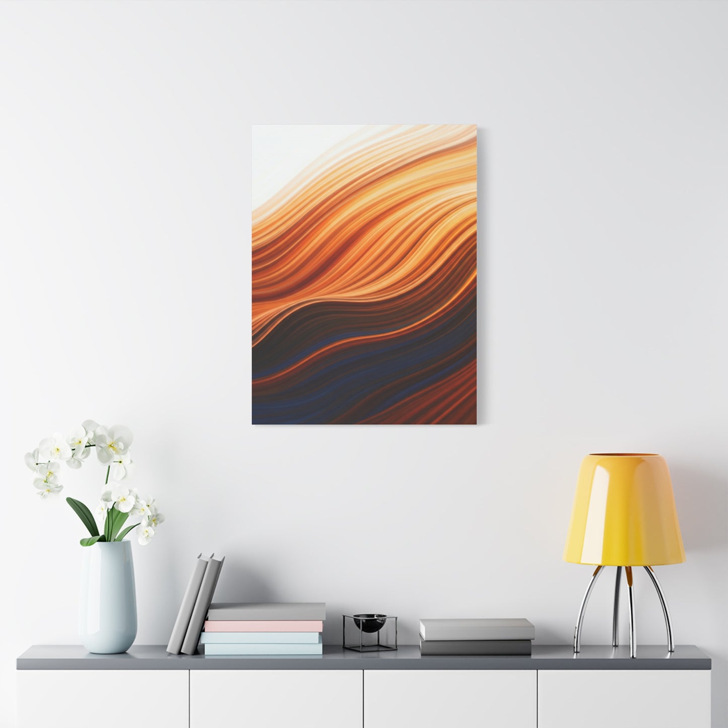 Warm Layered Wave Abstract Wall Art & Canvas Prints