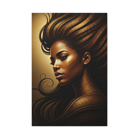 Golden Breeze Goddess Portrait Wall Art & Canvas Prints