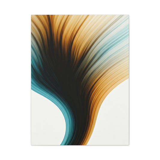 Flowing Gold and Teal Abstract Wall Art & Canvas Prints
