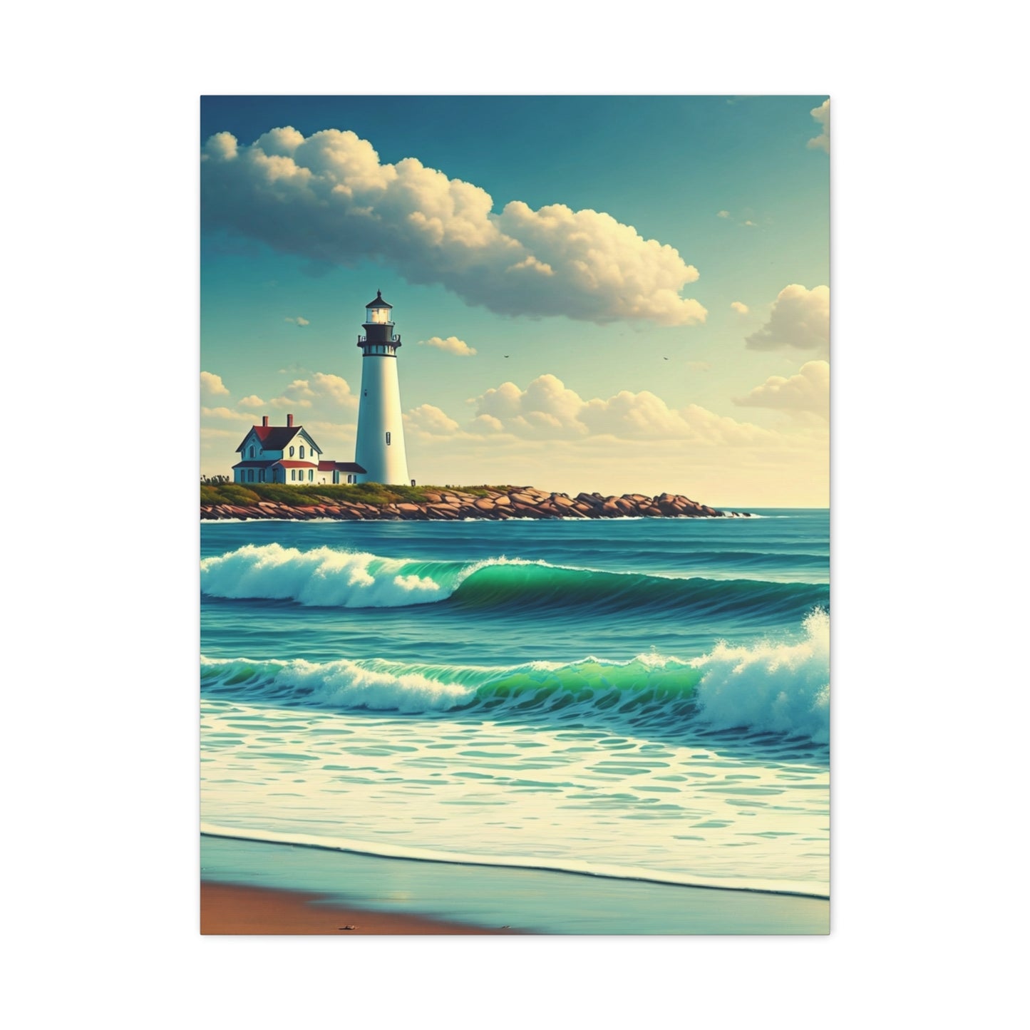 Lighthouse Waves Serenity Wall Art & Canvas Prints