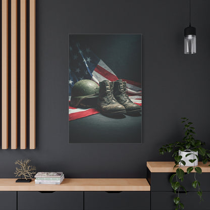 Battlefield Helmet and Boots Tribute Wall Art & Canvas Prints.