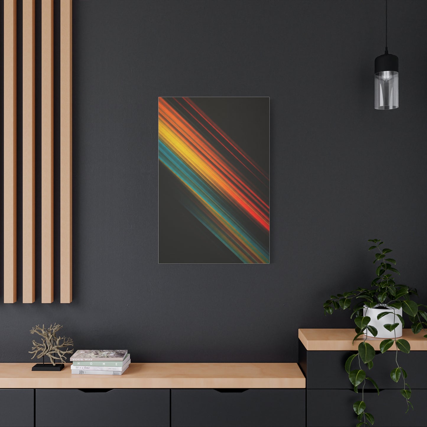Multicolor Diagonal Energy Abstract Wall Art & Canvas Prints