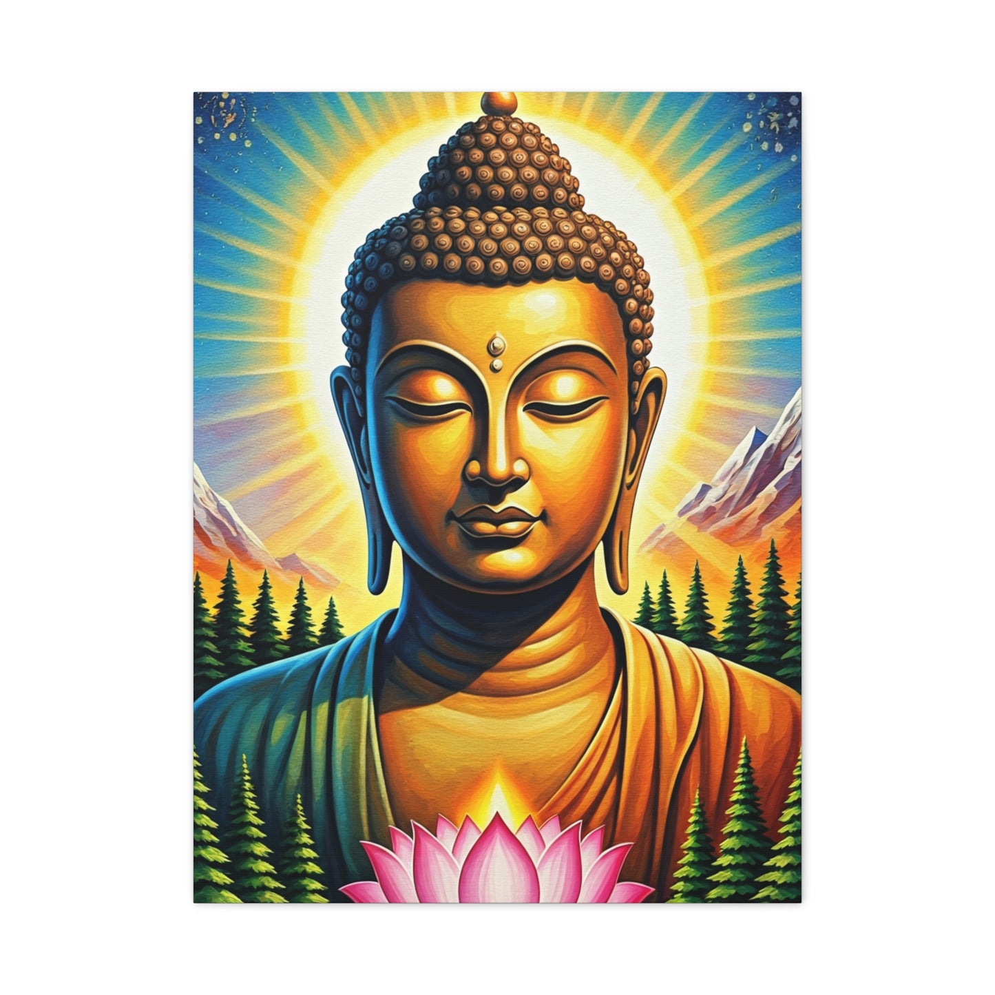 Radiant Buddha with Lotus Bloom Wall Art & Canvas Prints