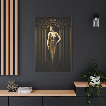 Golden Archway Elegance Woman Wall Art & Canvas Prints