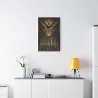 Golden Martini Luxe Art Deco Wall Art & Canvas Prints