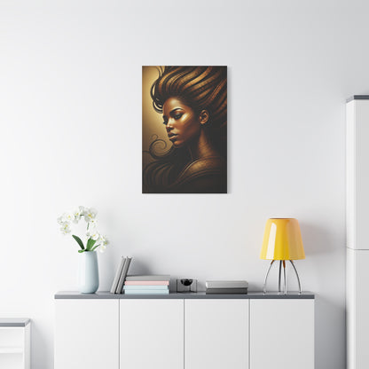 Golden Breeze Goddess Portrait Wall Art & Canvas Prints
