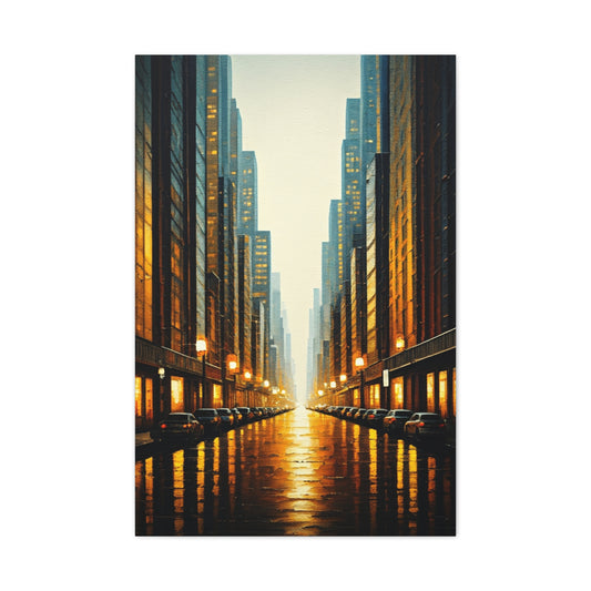 Golden City Reflection Wall Art & Canvas Prints