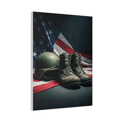 Battlefield Helmet and Boots Tribute Wall Art & Canvas Prints.