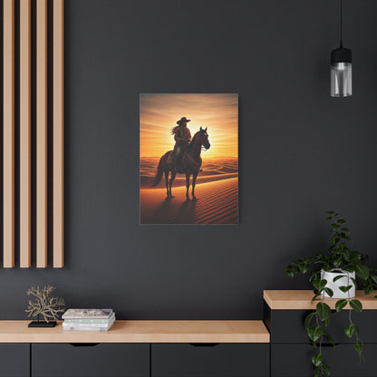 Desert Rider at Golden Sunset Wall Art & Canvas Prints