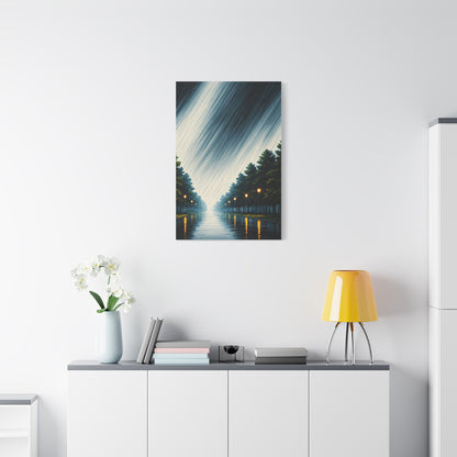 Night Avenue Light Flow Wall Art & Canvas Prints