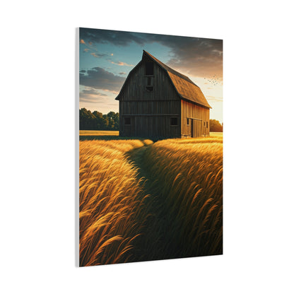 Harvest Field Barn at Sunset Wall Art & Canvas Prints