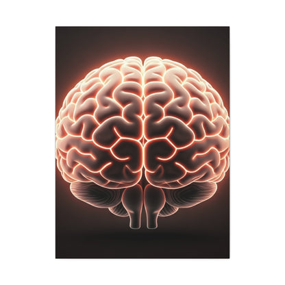 Illuminated Human Brain Wall Art & Canvas Prints