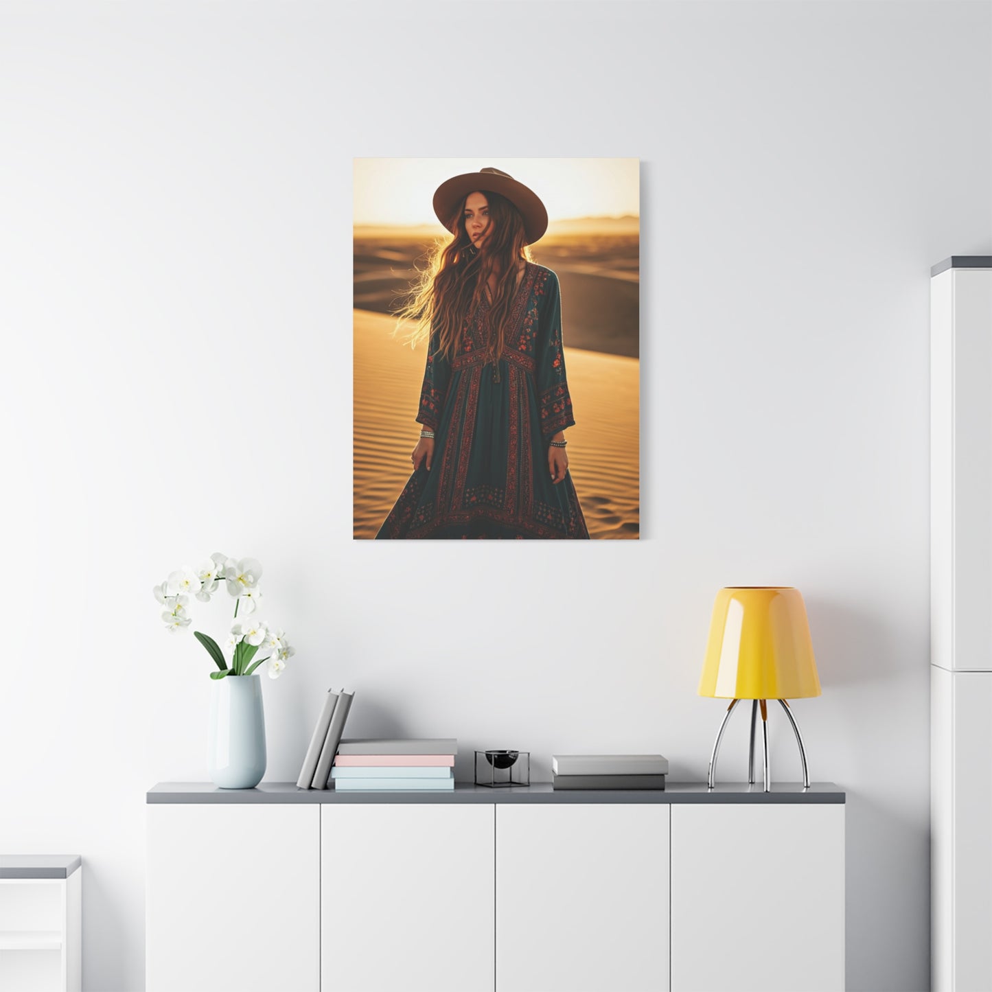 Desert Bohemian Wanderer Woman Wall Art & Canvas Prints
