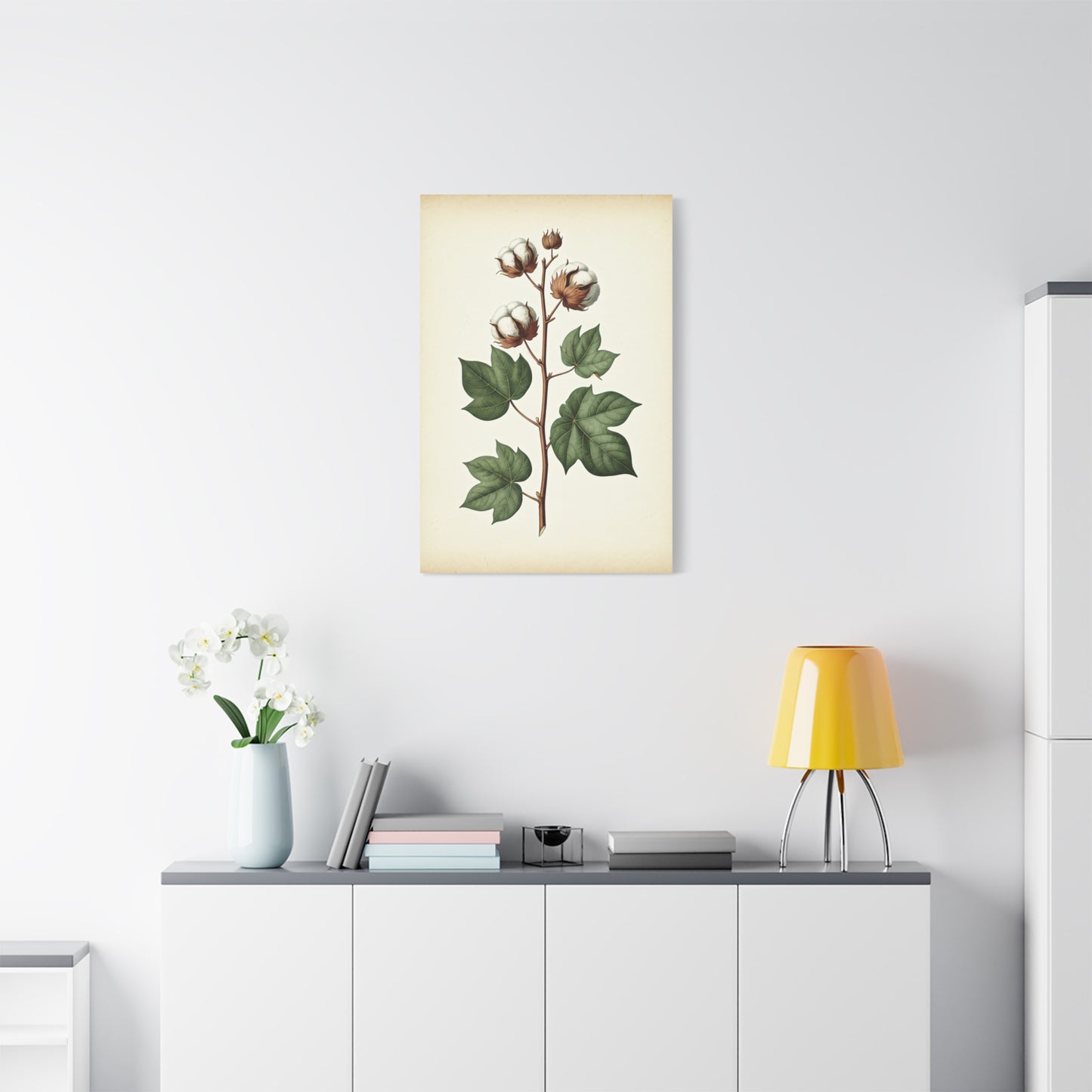 Cotton Plant Illustration Wall Art & Canvas Prints